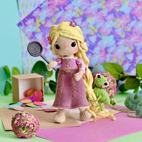 Häkelanleitung Puppe Rapunzel, ENG pdf Amigurumi