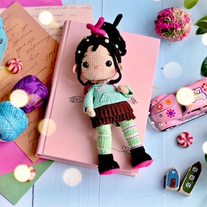 Crochet pattern doll Vanellope, ENG pdf Amigurumi