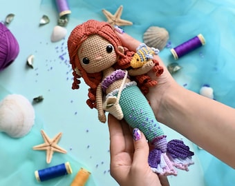 Crochet pattern mermaid, ENG pdf,SPA pdf