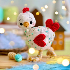 Crochet pattern chicken Coco, ENG pdf, Amigurumi