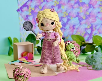 Crochet pattern doll Rapunzel, ENG pdf Amigurumi