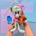 Moody Octopus Crochet Pattern, Low Sew Grumpy Squid Amigurumi Tutorial,English  PDF Crochet Toy Pattern, Turquoise Sea Creature DIY product logo