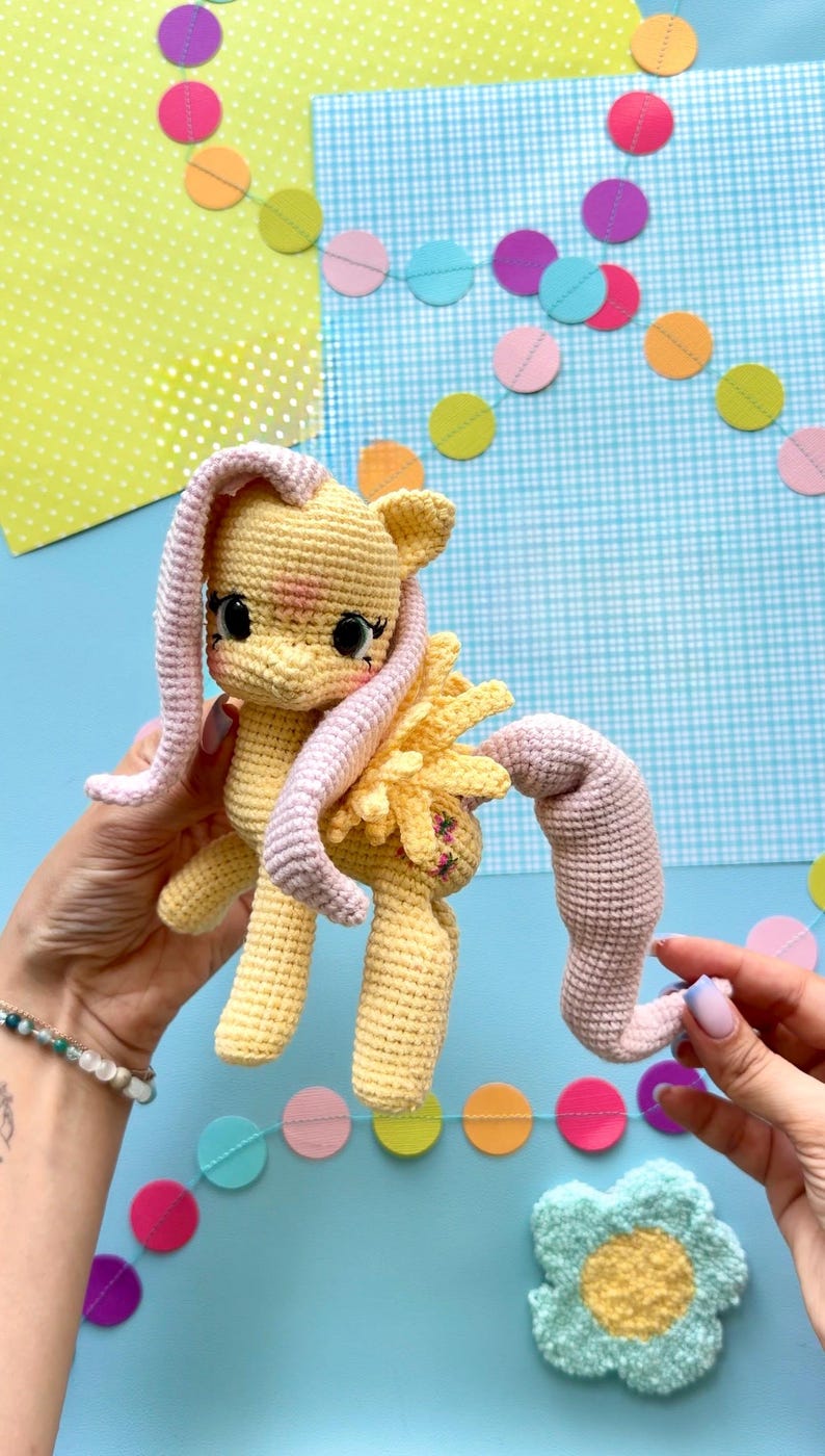 Cute Pony Crochet Pattern Bundle, Amigurumi Horse Pattern Set, Detailed Cotton Toy Tutorial English PDF, Fairy Tale Animal DIY image 4