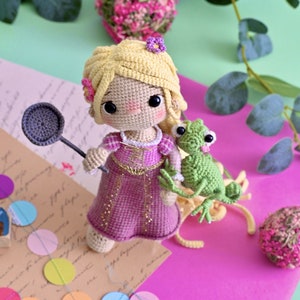 Patrón de crochet muñeca Rapunzel, ESP pdf Amigurumi imagen 3