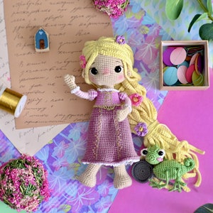 Patrón de crochet muñeca Rapunzel, ESP pdf Amigurumi imagen 5