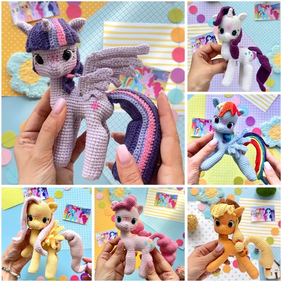 Cute Pony Crochet Pattern Bundle, Amigurumi Horse Pattern Set, Detailed Cotton Toy Tutorial English PDF, Fairy Tale Animal DIY