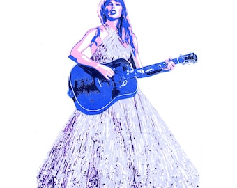 Taylor Swift A4 Art Screen Print With Added Glitter!