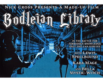 Bodleian Library Limited Edition A3 Art Screen Print – A Made-up Film Poster by Nick Cross – Travel Poster Movie Poster Wall Décor