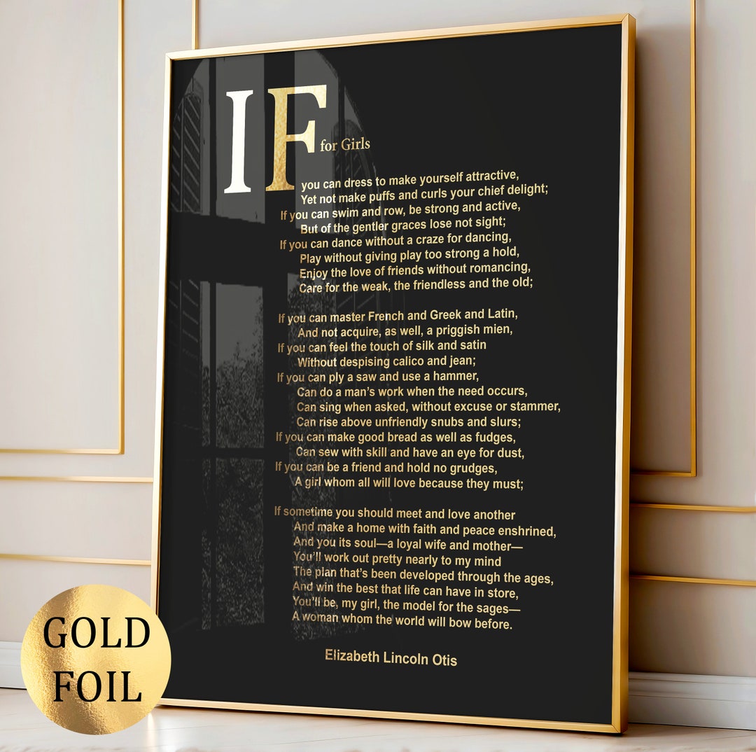 IF for Girls by Elizabeth Otis Poem Art Female Version Classic ...