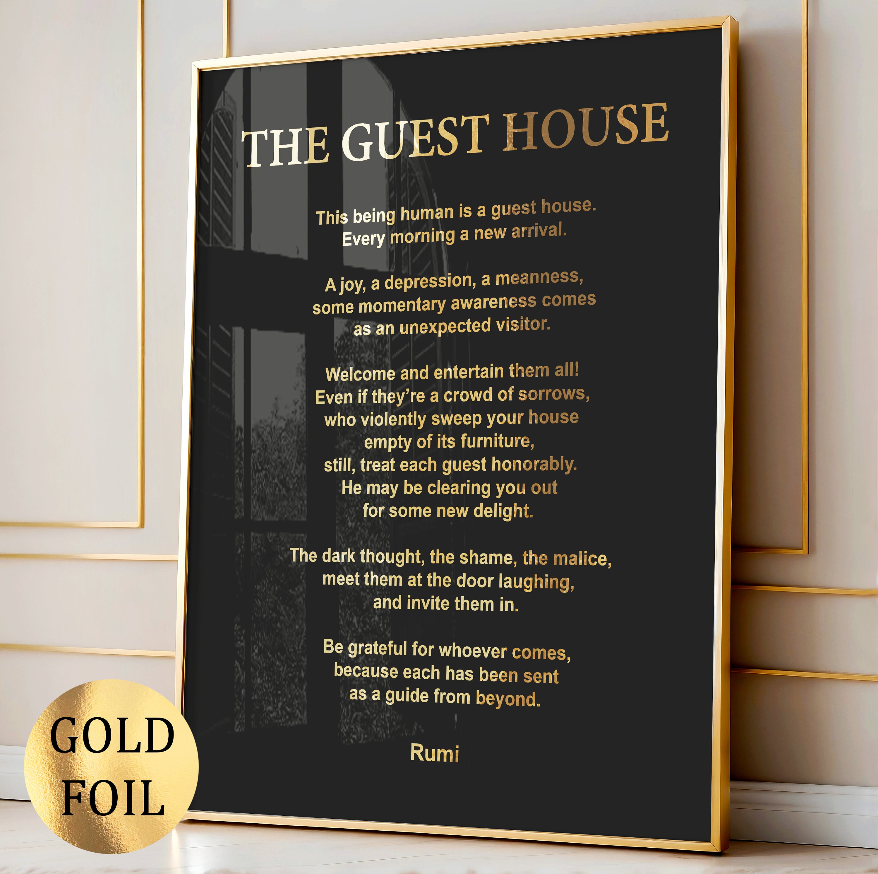 The Guest House by Rumi Poem Art Inspiring Poetry Literature Poster ...