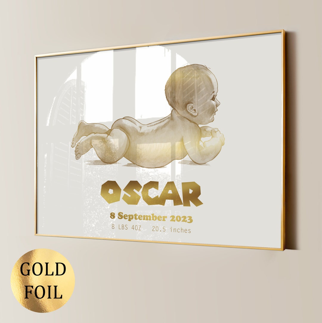 Personalised Newborn Baby Art Custom Baby Name Print Childbirth Gift ...