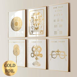 6 Gold Optometrie Kunst Optometriker Geschenk Medizinische Kunst Augentest Druck Augendiagnostik Augen Check Test Augenarzt Geschenk Optiker Geschenk Goldfolie
