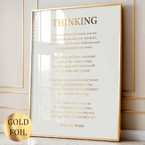 Pensiero di Walter D. Wintle, poesia, arte, famoso manifesto letterario, citazione ispiratrice, stampa in lamina d'oro, poesia motivazionale, detto, decorazione da parete