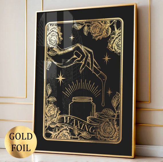 Wax Art Hair Removal Beauty Salon Decor Waxing Room Decor Tarot Design Gold Foil Print Beautician Gift Cosmetologist Gift Wax Specialist