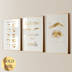 3 Eyebrows Posters Beauty Art Eyebrow Shapes Beauty Salon Decor Eyebrow Types Aesthetician Gift Eyebrow Threading Beauty Quote Wall Decor