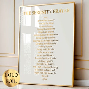 The Serenity Gebetsgedicht Kunst Christliches Gedicht Gebetskunst Poesie Poster Religiöses Zitat Kunst Motivationsspruch Bibel Vers Wandkunst Goldfolie