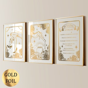 3 Wax Posters Brazilian Waxing Poster Beauty Salon Decor Hair Removal Med SPA Waxer Gift Wax Room Decor Esthetic Art Gold Foil Print