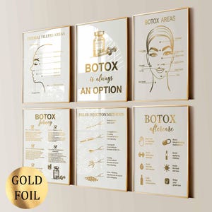 6 Botox-injektioner Posters Skönhetsbehandling Konst Dermal Filler Poster Kosmetiska Hudbehandlingar Skönhetssalong Dekor Med SPA Dermatolog Gåva