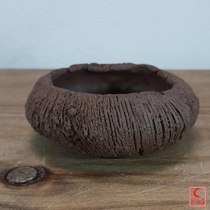 Vaso per piante Kusamono, non smaltato, 100% fatto a mano, cottura ad alta temperatura, unico, autore, giardino, interno
