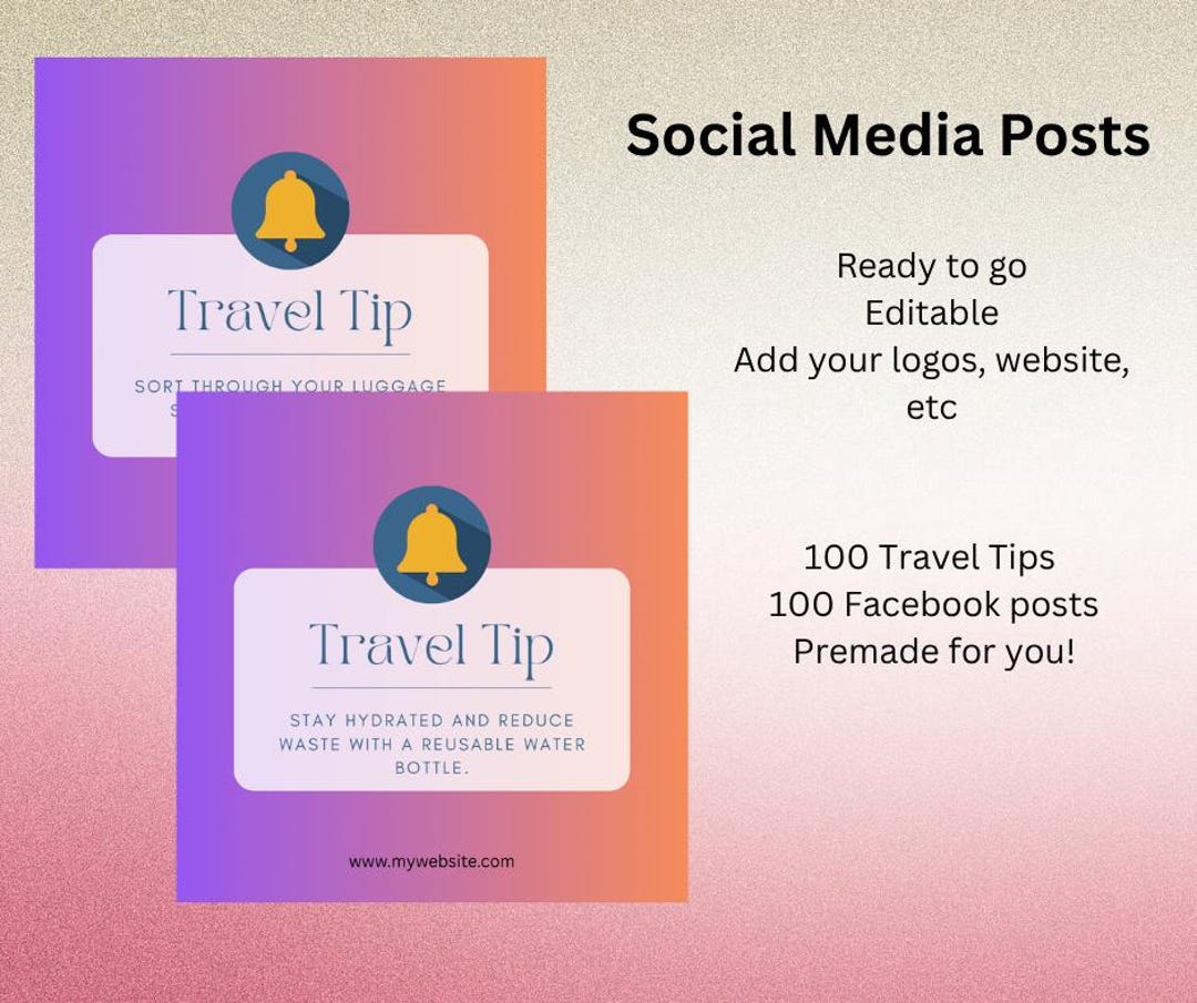 100 Travel Tips - Facebook Posts - Etsy