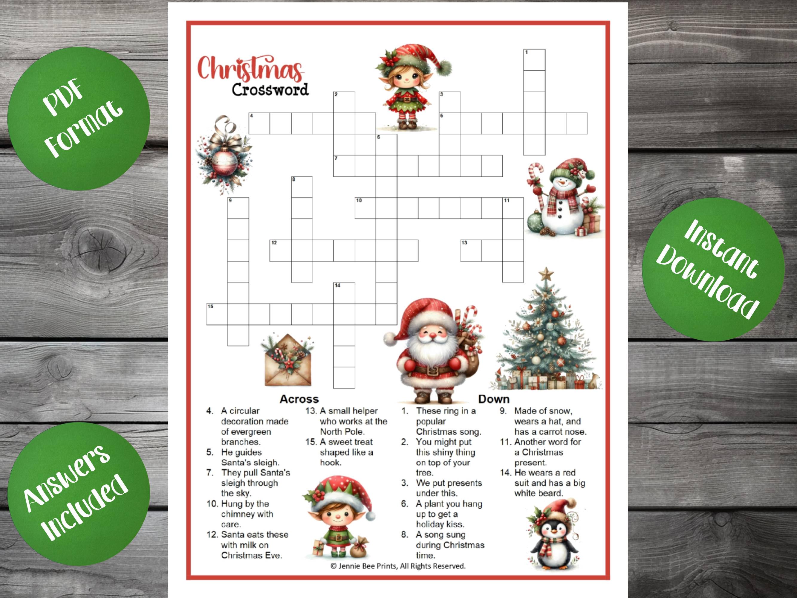 Christmas Crossword Puzzle Family Friendly Fun Printable Puzzles for Christmas Crossword Puzzle Family Friendly Fun Printable Puzzles for