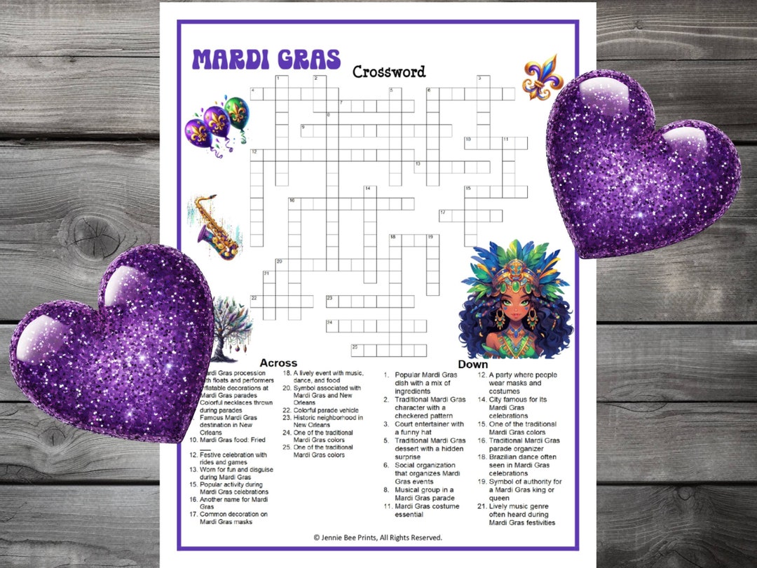 Mardi Gras Crossword Puzzle Family Friendly Fun Printable Puzzles for Mardi Gras Crossword Puzzle Family Friendly Fun Printable Puzzles for