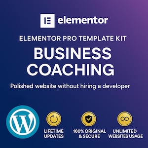 Elementor Template Kit, Business Coaching, WordPress Design, WordPress Template, WordPress theme, Modern WordPress website, Elementor bundle