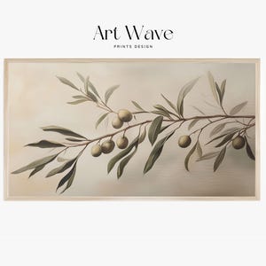 Samsung Frame TV Art  | Vintage Olive Tree Painting | Rustic Farmhouse Print | Mediterranean Art Painting | Vintage Mediterranean