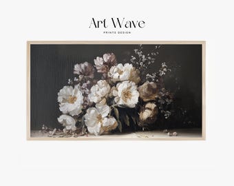Vintage Floral Digital Art for Samsung Frame TV | Vintage Flowers Painting | Moody Floral Art | Dark Vintage Floral Painting |