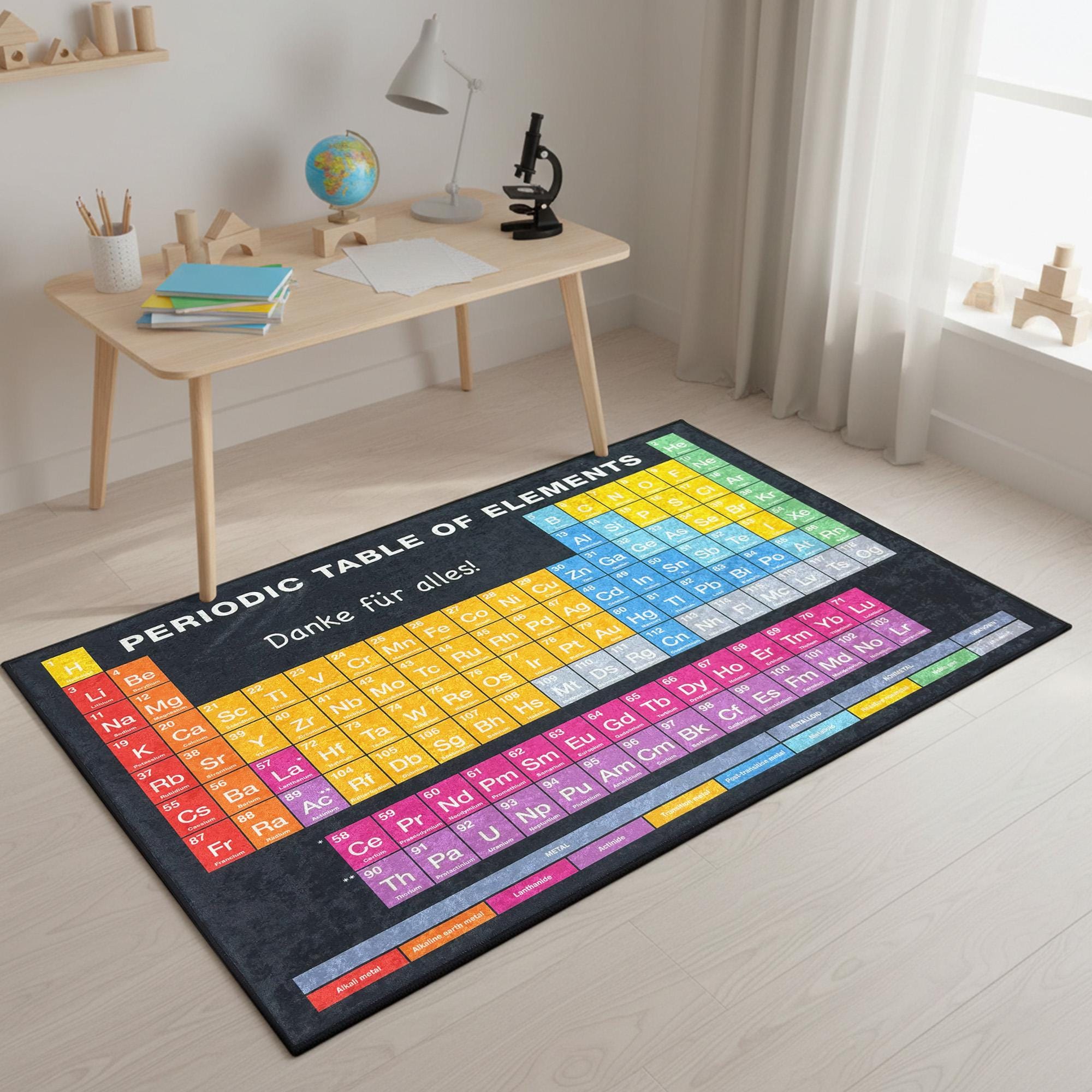 Personalized Periodic Table Rug, Custom Science Carpet for Kids Room ...