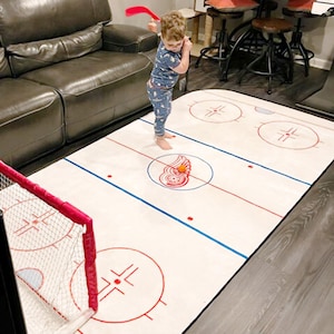 Custom Ice Hockey Rink Washable Area Rug image 4