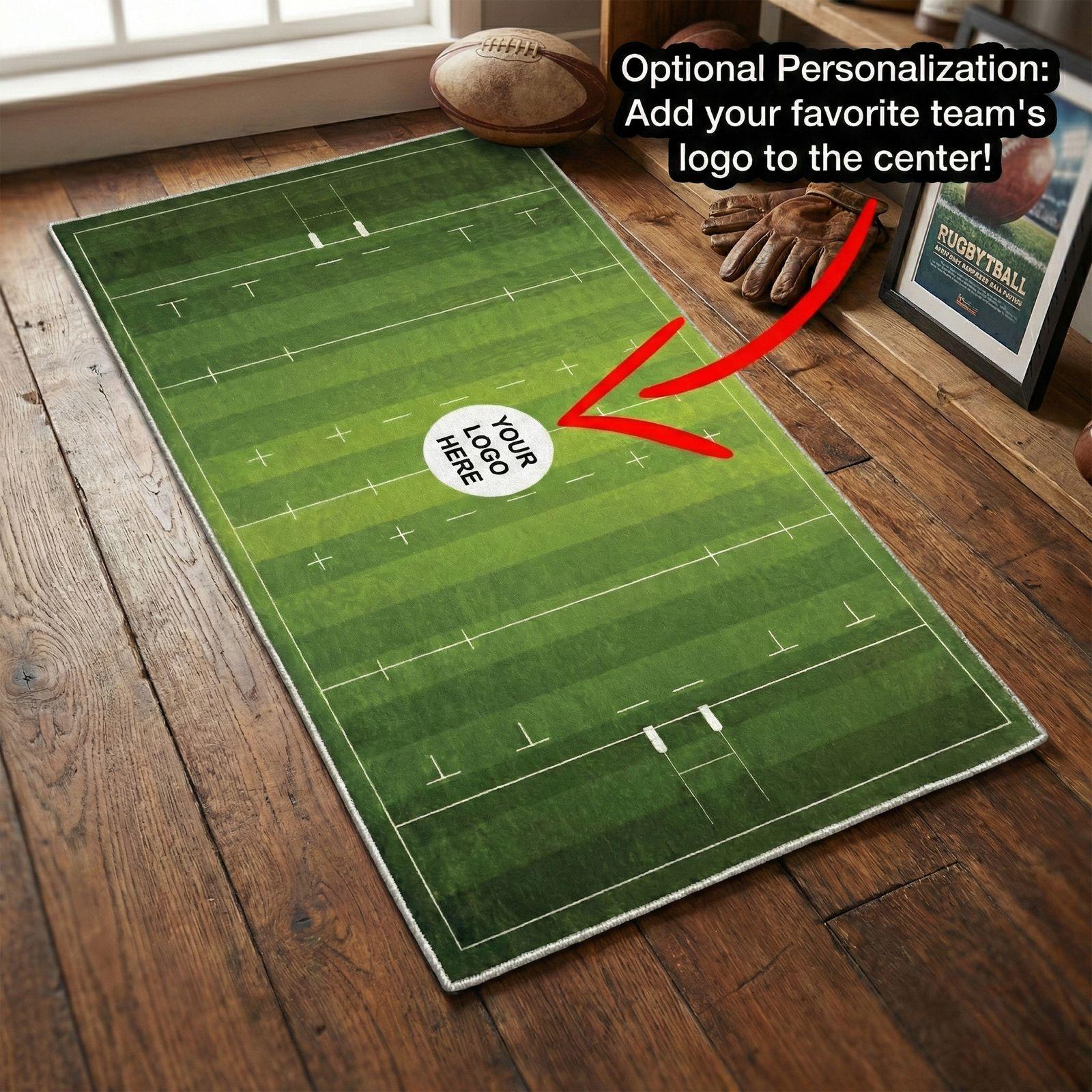 Custom Rugby Field Area Rug With Your Team Logo - Etsy UK