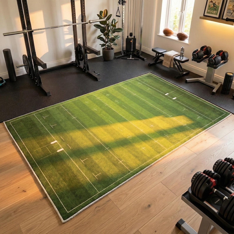 Custom Rugby Field Area Rug With Your Team Logo - Etsy UK