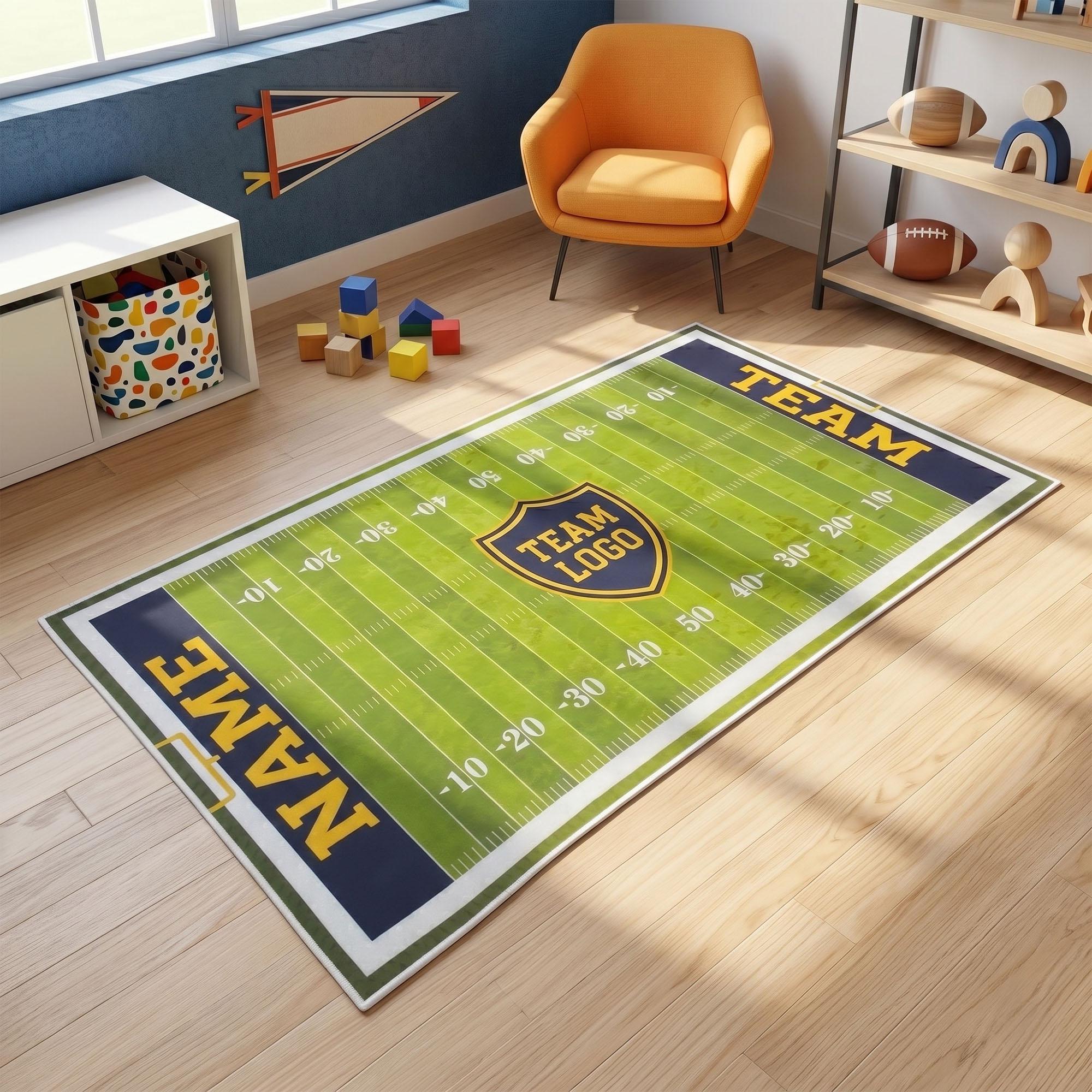 Football Filed Rugg Custom Football Field Rug for Personalized Sports Themed Room Decor - Etsy