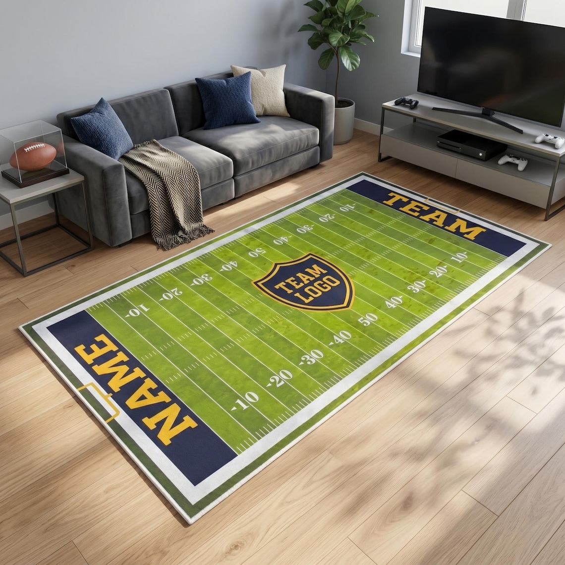 Football Filed Rugg Custom Football Field Rug for Personalized Sports Themed Room Decor - Etsy