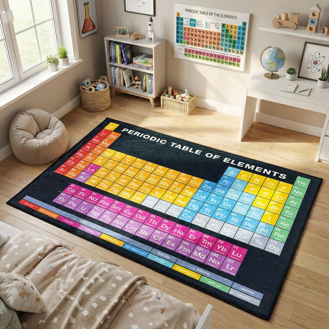A Science Lab Rug Personalized Periodic Table Rug, Custom Science Carpet for Kids Room ...