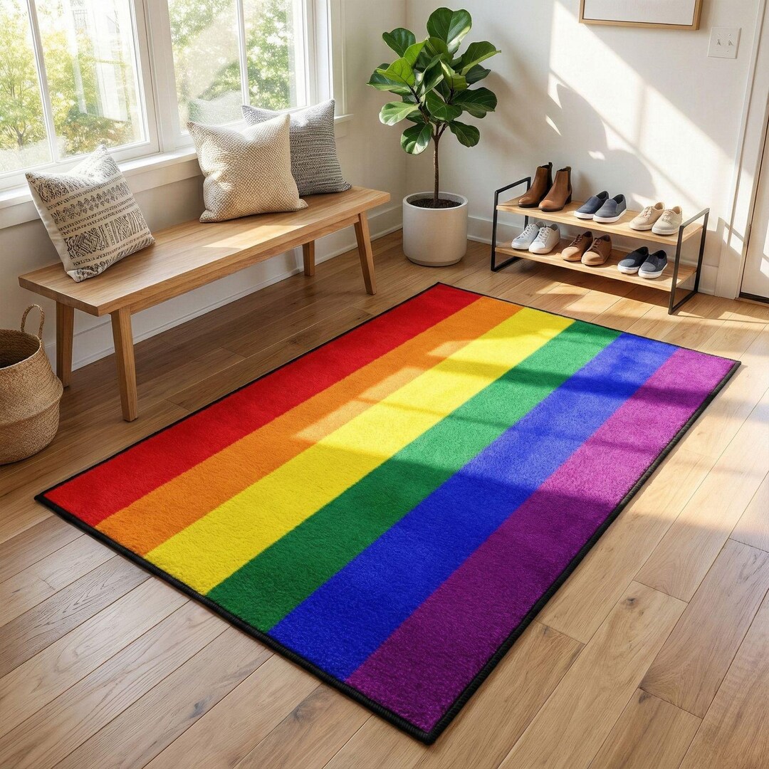 Rasist Rug Vibrant Rainbow Pride Flag Area Rug and Hallway Runner - Etsy