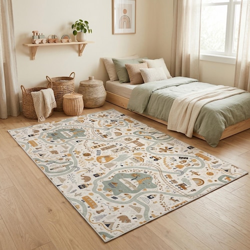 Tapis de route personnalisé Little Explorer pour enfants et chambre de bébé