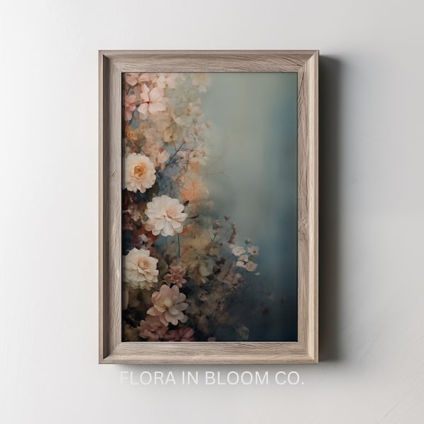 MOODY FLORAL ARTWORK, Best Selling Art, Printable Moody Art, Designer Wall Art, Artistic Nature Inspired Botanical Romantic Art Prints