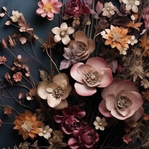 May include: A bouquet of colorful flowers with pink, red, white, and yellow blooms. The flowers are arranged in a loose, natural style and are surrounded by green leaves.