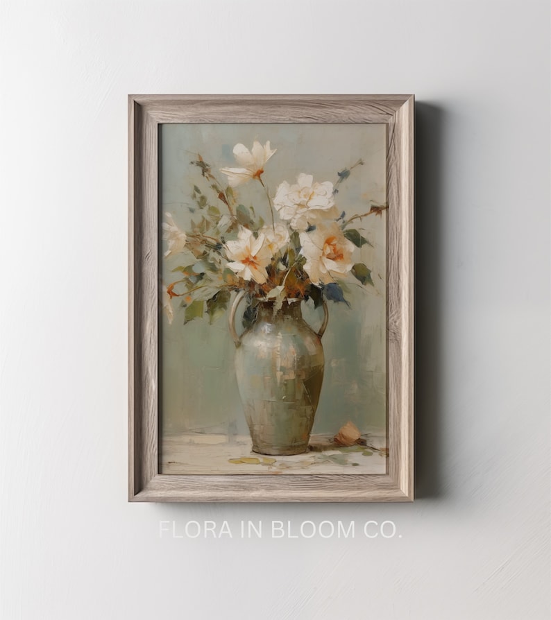 Beautiful Oil Painting of flowers in a vase.