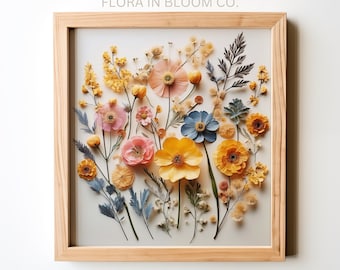 Botanical Flower Flat Lay Art Print: Cottagecore Floral (Digital Download)