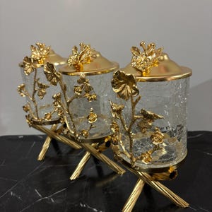 Piece Tea Sugar Coffee Canisters For Gold Kitchen Decor