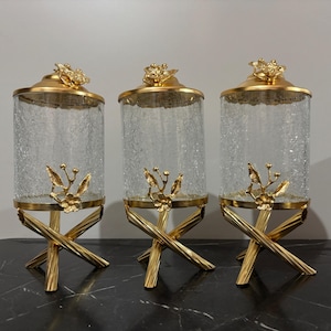 Piece Tea Sugar Coffee Canisters For Gold Kitchen Decor