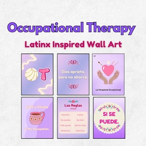 Occupational Therapy Posters for Classroom, Office, and Clinic Latinx Themed