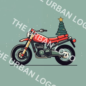 Riding home for Christmas Motorbike PNG Image, Digital PNG image, Printable, Print then Cut, Clipart, Christmas PNG, Motorcycle