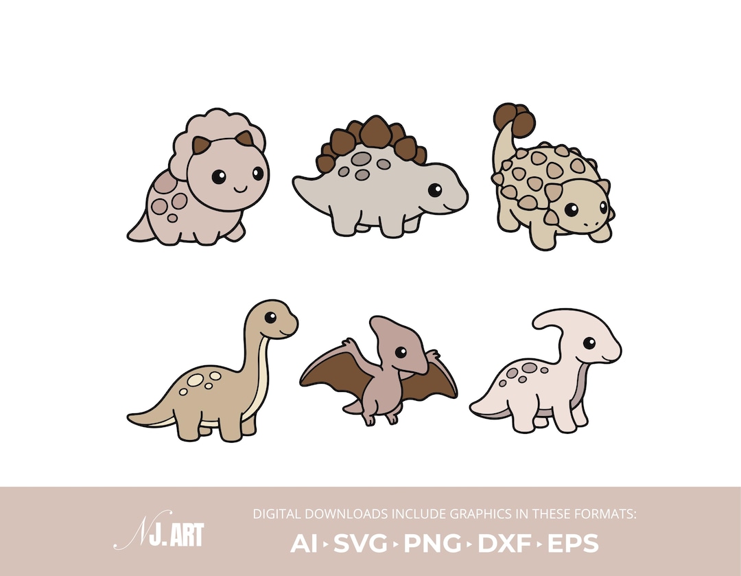 Baby Dinosaur SVG Bundle – Clipart Files (digital Download) - Etsy