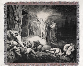 Dante's Inferno Gates Tapestry Blanket – Gustave Dore Engraving Cotton Throw