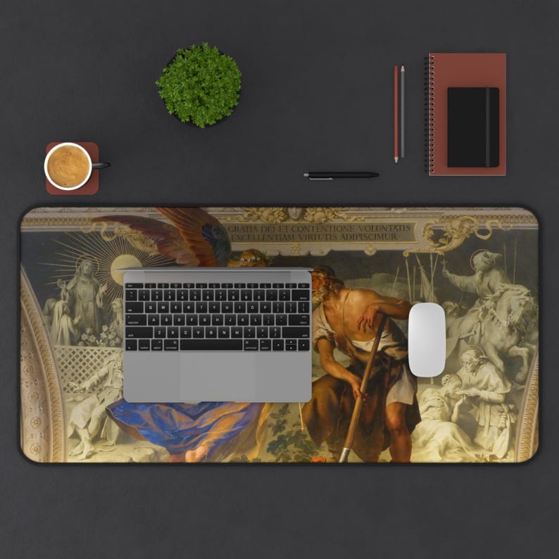 Angel and Farmer (Divine Grace on Human Works) Neoprene Desk Mat - Vatican - Ludwig Seitz image 7