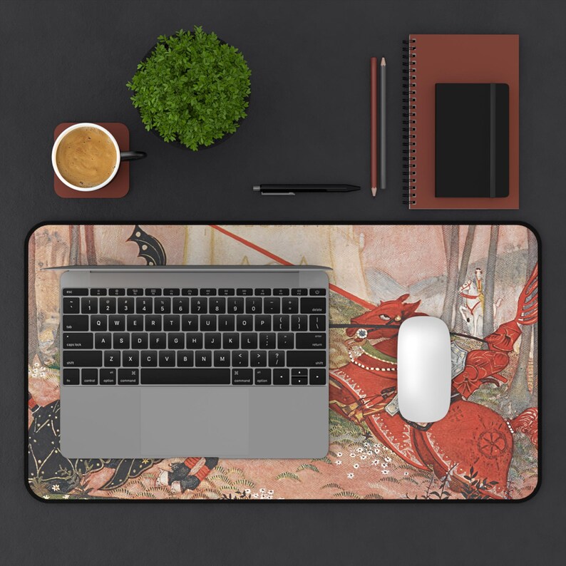 King Arthur: A Knightly Joust Neoprene Desk Mat & Mouse Pad - Arthurian Art Nouveau image 6
